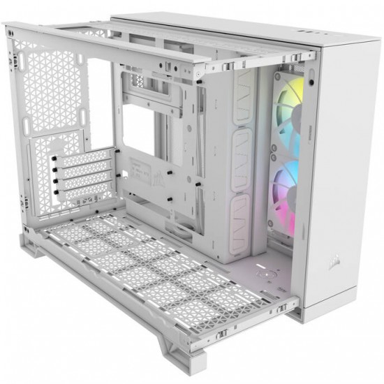 Corsair 2500X Link RGB Micro-ATX PC Case - Tempered Glass - White