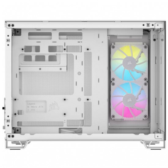 Corsair 2500X Link RGB Micro-ATX PC Case - Tempered Glass - White