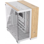 Corsair 6500X Mid-Tower Dual Chamber PC Case, White/Bamboo (CC-9011284-WW)