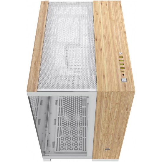 Corsair 6500X Mid-Tower Dual Chamber PC Case, White/Bamboo (CC-9011284-WW)