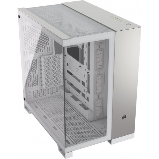 CORSAIR 6500X Mid-Tower Dual Chamber PC Case, White/Satin Gray Aluminum, CC-9011285-WW CORSAIR 6500X Mid-Tower Dual Chamber PC Case, White/Satin Gray Aluminum, CC-9011285-WW