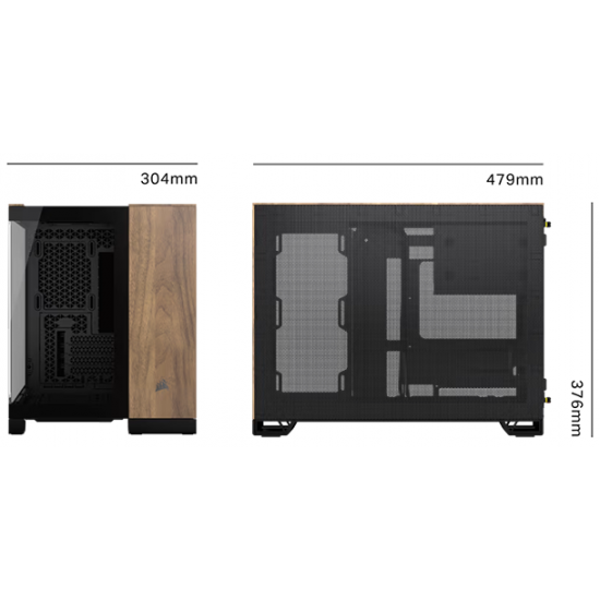 Corsair 2500X Black/Walnut Dual Chamber Tempered Glass Computer Case Corsair 2500X Black/Walnut Dual Chamber Tempered Glass Computer Case