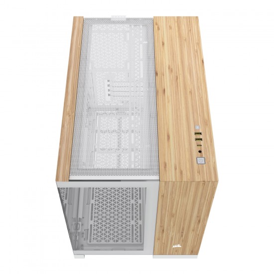 Corsair 2500X White/Bamboo Dual Chamber Tempered Glass Computer Case