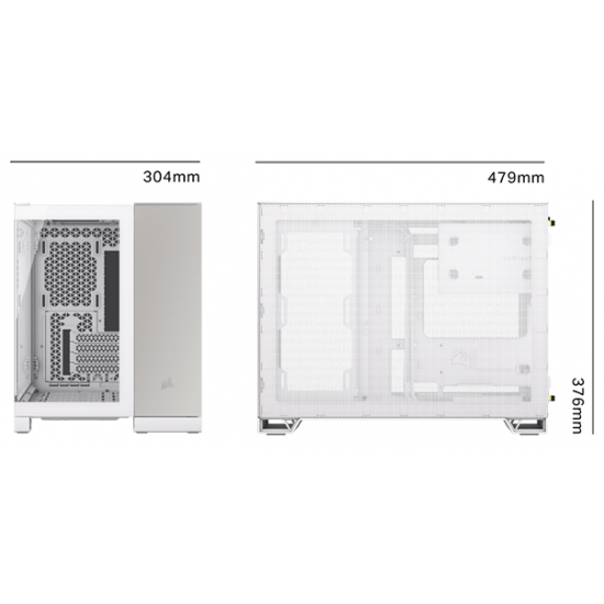 Corsair 2500X White/Satin Grey Aluminium Dual Chamber Tempered Glass Computer Case