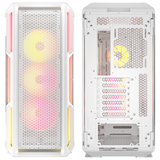 Corsair iCUE LINK 5000T LX Fan Dahil Bilgisayar Kasası, E-ATX, RGB, Tempered Glass - Beyaz  Corsair iCUE LINK 5000T LX Fan Dahil Bilgisayar Kasası, E-ATX, RGB, Tempered Glass - Beyaz