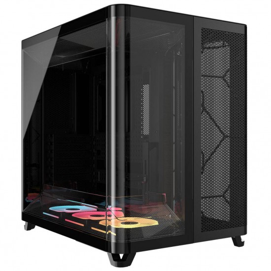 Corsair AIR 5400 RS-R ARGB PC Case, Black, Includes pre-installed 3× RS-R ARGB reverse fans