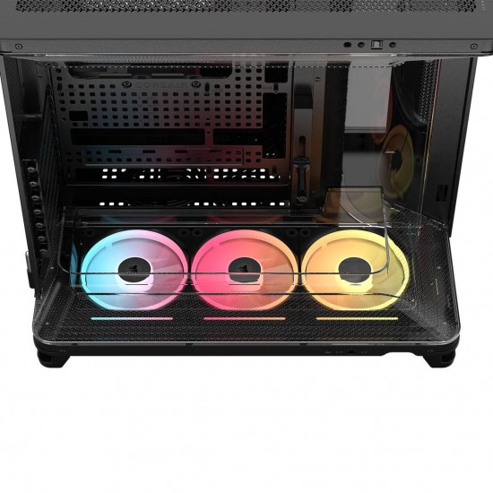 Corsair AIR 5400 RS-R ARGB PC Case, Black, Includes pre-installed 3× RS-R ARGB reverse fans