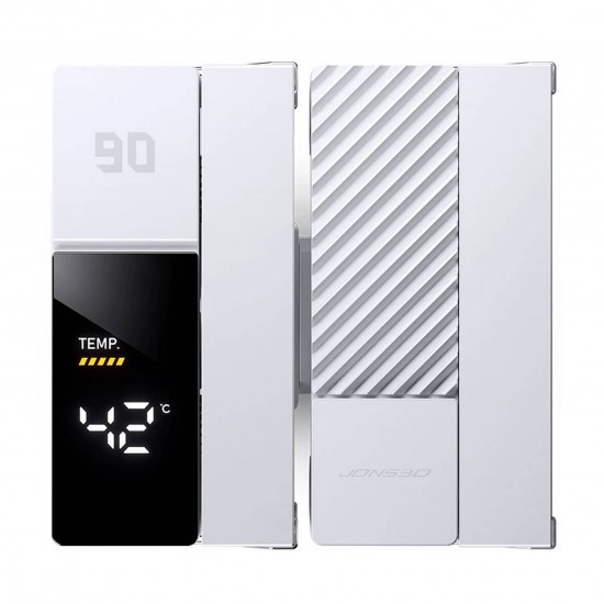 Jonsbo CC90 CPU Cooler, Dual Tower, 130mm PWM Fan, Display - White