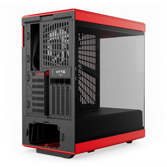 HYTE Y40 S-Tier Aesthetic Mid-Tower ATX Gaming Case (PCIE 4.0 Riser Kasaya Dahildir), Siyah&Kırmızı Renk