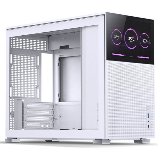 JONSBO D31 Mesh SC WHITE Micro-ATX Computer Case with HD-LCD Display - Beyaz Renk
