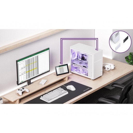 JONSBO D41 Mesh SC WHITE ATX Computer Case with Sub HD-LCD Display - Beyaz Renk