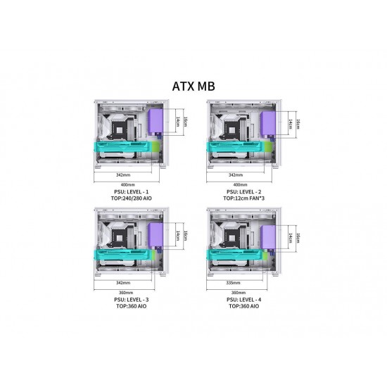 JONSBO D41 SC WHITE ATX Tempered Glass Computer Case with HD-LCD Display - Beyaz Renk