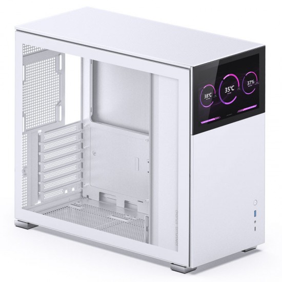 JONSBO D41 SC WHITE ATX Tempered Glass Computer Case with HD-LCD Display - Beyaz Renk