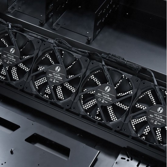 Lian Li DK-04F, Sit-Stand, Swithcable Glass, RGB, black case