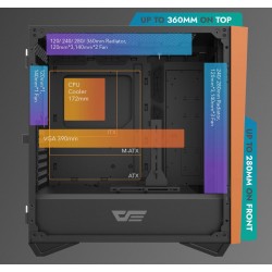 Aigo DLZ31 MESH Panel Gaming Fansız E-ATX Kasa