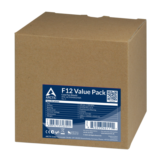 Arctic F12 120mm (12cm) Fan - 5 Adet Set - ACFAN00248A Arctic F12 120mm (12cm) Fan - 5 Adet Set - ACFAN00248A