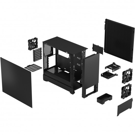 Fractal Design FD-C-POS1A-01 Pop Silent Black ATX Sound Damped Solid Panel Mid Tower Computer Case