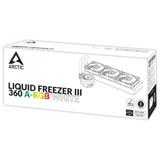 Arctic Liquid Freezer III 360 A-RGB White Multi Compatible All-in-One CPU Water Cooler Arctic Liquid Freezer III 360 A-RGB White Multi Compatible All-in-One CPU Water Cooler