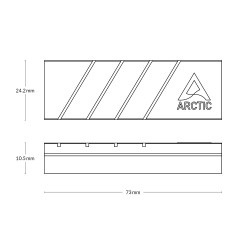 Arctic M2 Pro (Silver) M.2 SSD Heatsink, Tek veya Çift Yön Desteği (Thermal Pad Dahil)