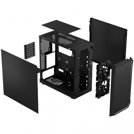 Fractal Design FD-C-FOC2A-07 Focus 2 ATX Mid-Tower Case Solid Panel Black