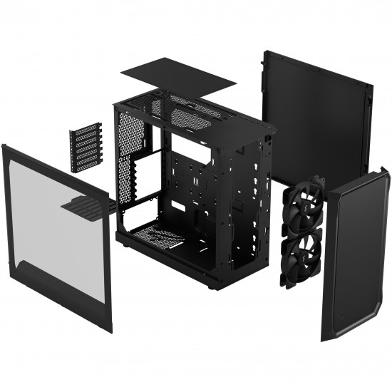 Fractal Design FD-C-FOC2A-01 Computer Case ATX Focus 2 Black TG Clear