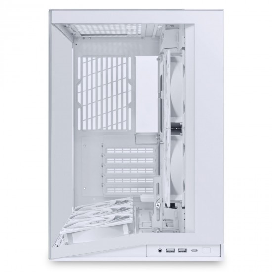 Lian Li O11 Dynamic Mini V2 Flow - Bilgisayar Kasası - ATX Form - Tempered Glass - 120mm x 5 adet reverse fan - Beyaz Renk Lian Li O11 Dynamic Mini V2 Flow - Bilgisayar Kasası - ATX Form - Tempered Glass - 120mm x 5 adet reverse fan - Beyaz Renk