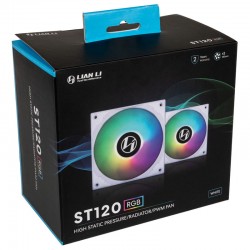 Lian Li ST120 RGB PWM Fan - 3'lü Set + Kontrolcü Devre - 120mm, Beyaz Renk