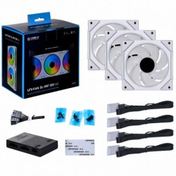Lian Li UNI FAN SL-INF 120mm ARGB PWM, 3lü Set + Kontrolcü Devre - Beyaz Renk