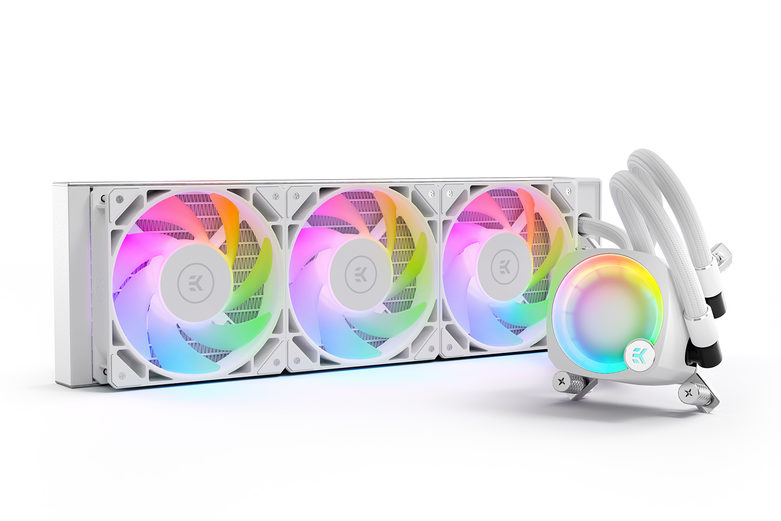 EK-Nucleus AIO CR360 Lux D-RGB White - Liquid CPU Cooler with EK