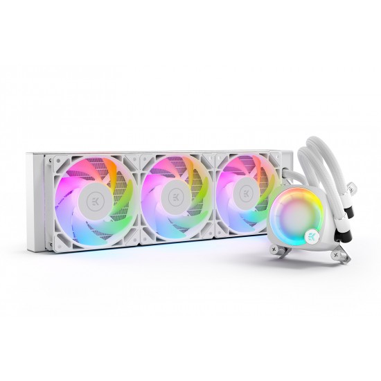 EK-Nucleus AIO CR360 Lux D-RGB White - Liquid CPU Cooler with EK FPT Fans