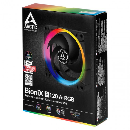 Arctic BioniX P120 A-RGB 120 mm Fan PST (12cm Kasa Fanı) (ACFAN00146A) Arctic BioniX P120 A-RGB 120 mm Fan PST (12cm Kasa Fanı) (ACFAN00146A)