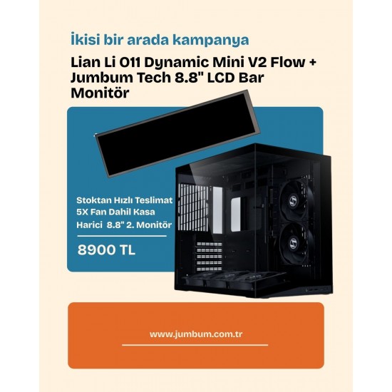 Bundle Pack - Jumbum Tech 8.8 + Lian Li O11 Dynamic Mini V2 Flow - (Black) Bundle Pack - Jumbum Tech 8.8 + Lian Li O11 Dynamic Mini V2 Flow - (Black)
