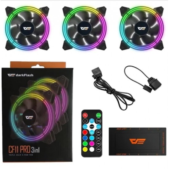 Aigo - CF11 PRO A-RGB 3x12cm Fan Kit (3 Adet 6pin A-RGB Fan + Kontrolcü + Uzaktan Kumanda) Aigo - CF11 PRO A-RGB 3x12cm Fan Kit (3 Adet 6pin A-RGB Fan + Kontrolcü + Uzaktan Kumanda)