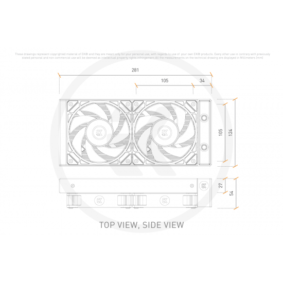 EK-Nucleus AIO CR240 Lux D-RGB White - Liquid CPU Cooler with EK FPT Fans