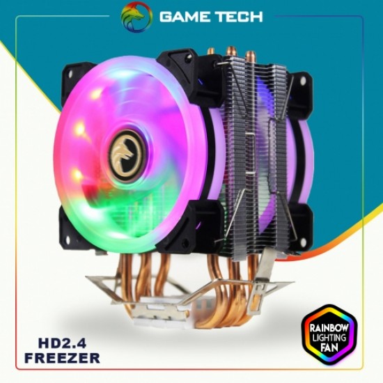 Gametech Hd2.4 Freezer 2 Fanlı Kule Tipi Rainbow Effect İşlemci Soğutucusu