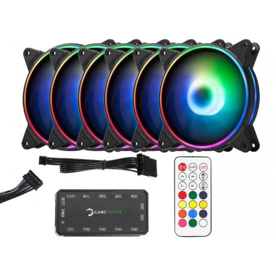 GamePower - 120mm RGB LED Adreslenebilir Kasa Fanı - 6in1 Kit