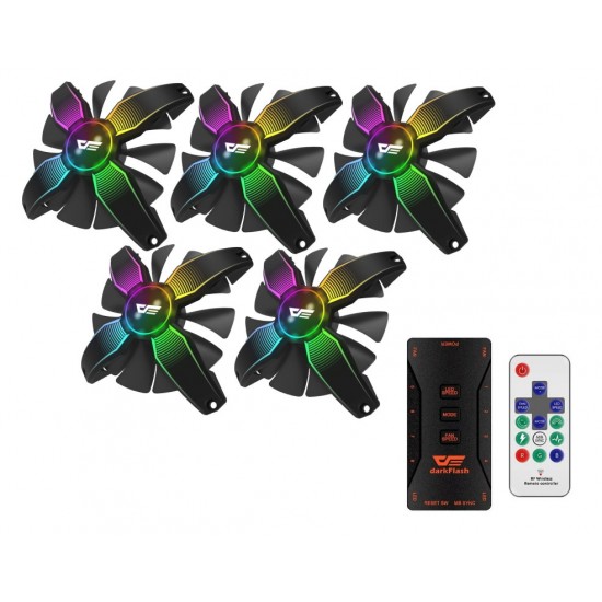 Aigo - Talon A-RGB 5x12cm Fan Kit + Kontrolcü + Uzaktan Kumanda Aigo - Talon A-RGB 5x12cm Fan Kit + Kontrolcü + Uzaktan Kumanda