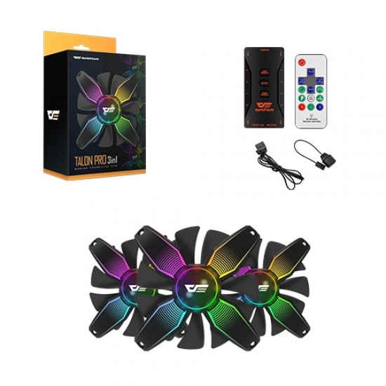 Aigo - Talon A-RGB 3x12cm Fan Kit Set + Kontrolcü + Uzaktan Kumanda Aigo - Talon A-RGB 3x12cm Fan Kit Set + Kontrolcü + Uzaktan Kumanda