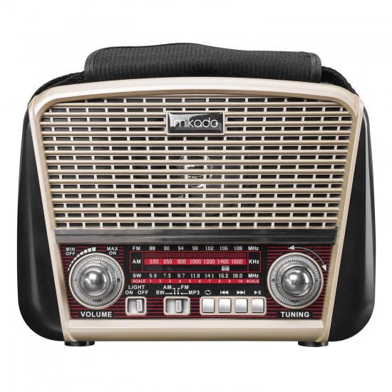 Radyo Nostalji̇ Şarjli Pi̇lli̇ Bt/Usb/Sd/Aux/Fm Fenerli̇ Mi̇kado Mdr-8Bt